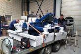 Hydraulische aandrijving voor bosweg egalisatie machine